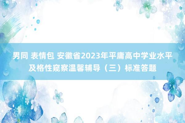 男同 表情包 安徽省2023年平庸高中学业水平及格性窥察温馨辅导（三）标准答题