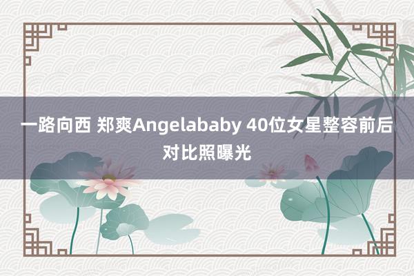 一路向西 郑爽Angelababy 40位女星整容前后对比照曝光